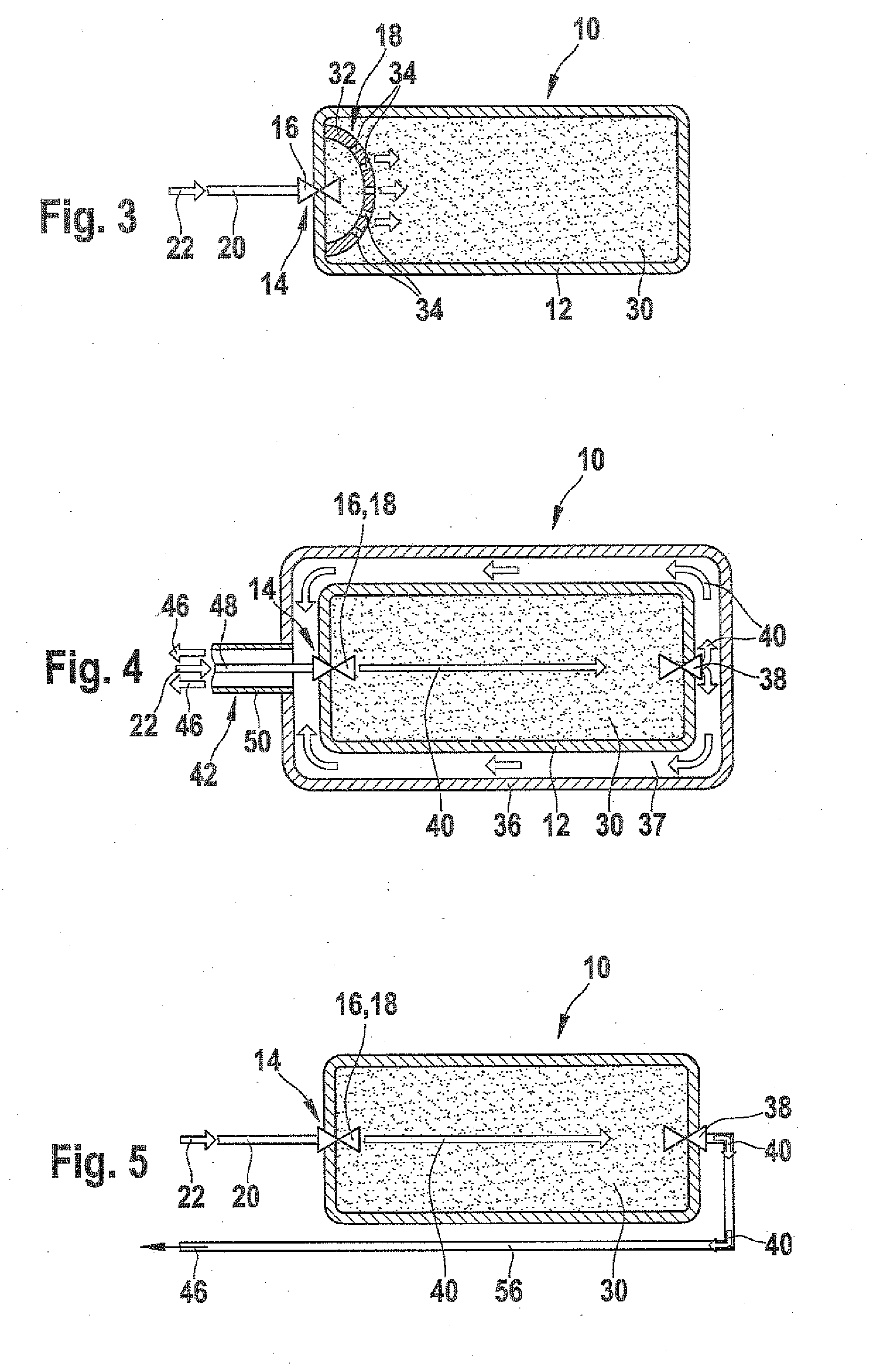 Gas absorption reservoir with optimized cooling