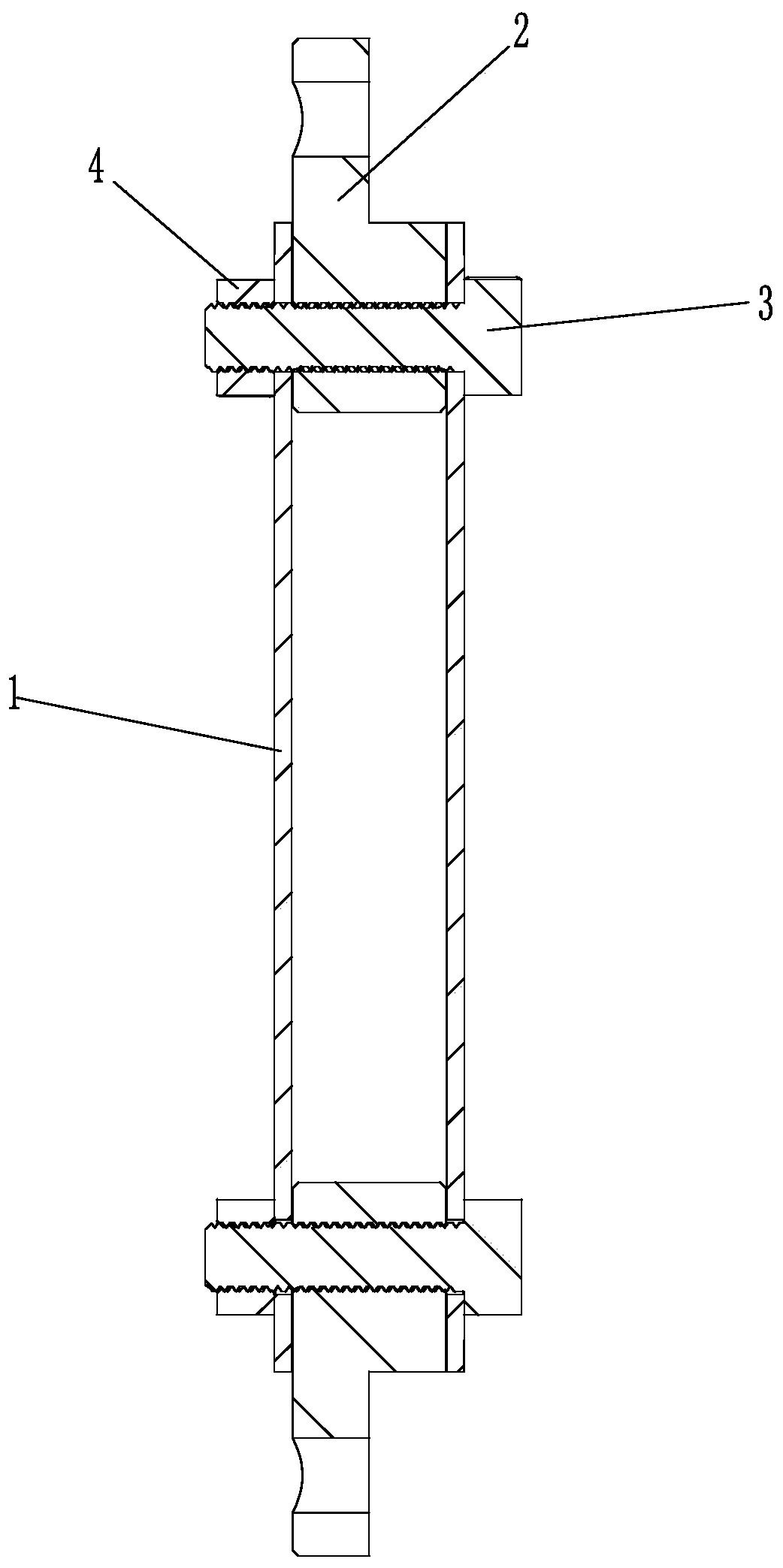 Round tube connection structure for anti-seismic support and anti-seismic support