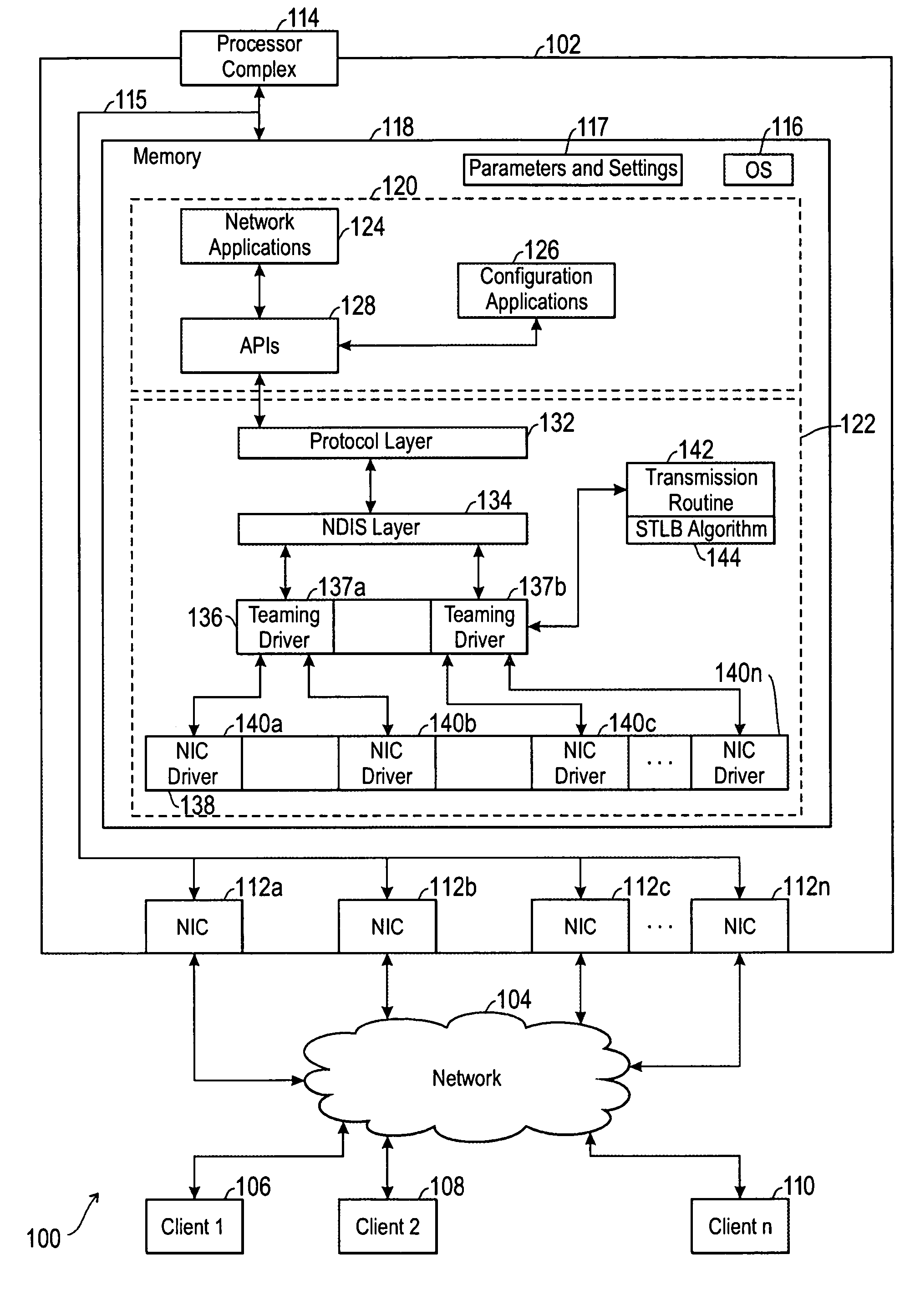 Method and apparatus for load balancing network interface adapters based on network information