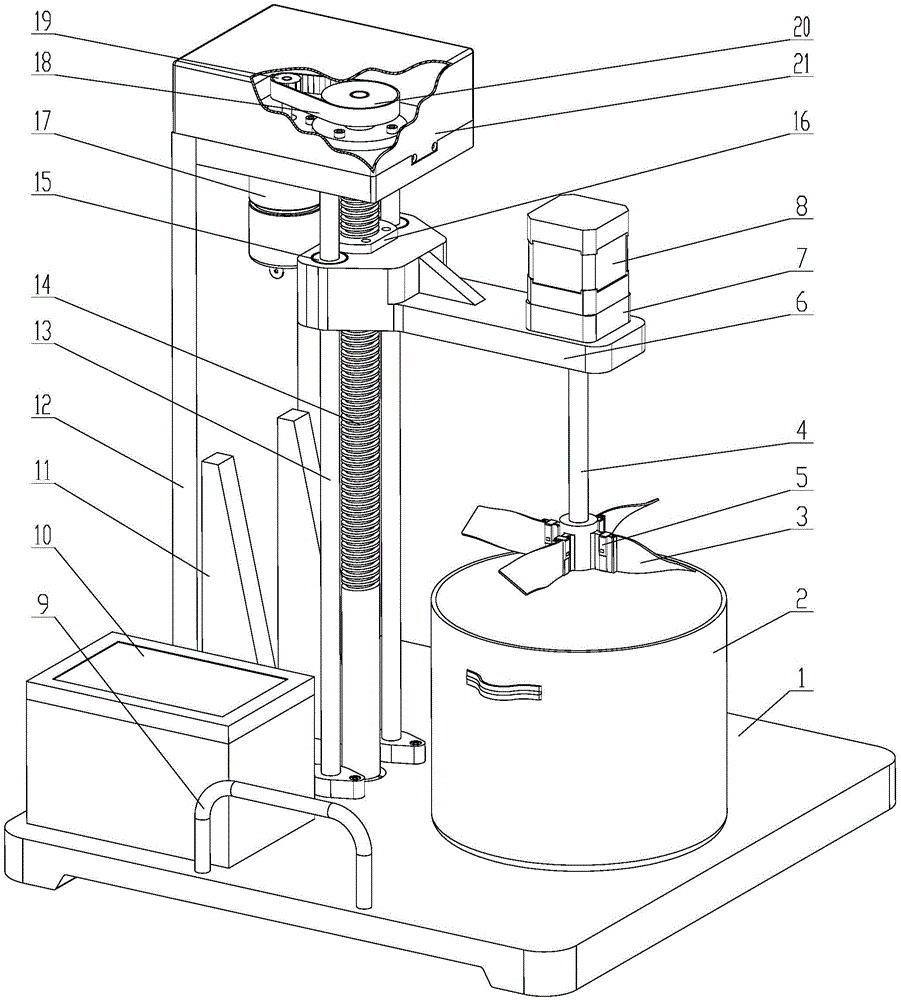Double-shaft type stirring debubbler used for vacuum box