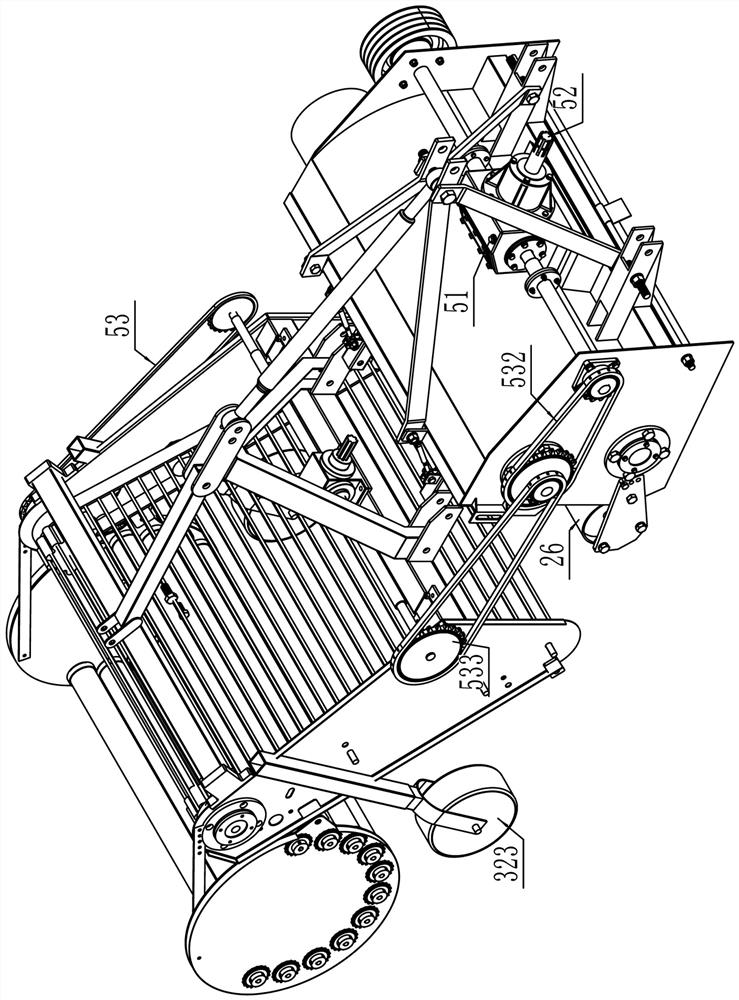 Self-unloading type residual film recycling machine for straw smashing and returning to field and lifting chain bundling and using method