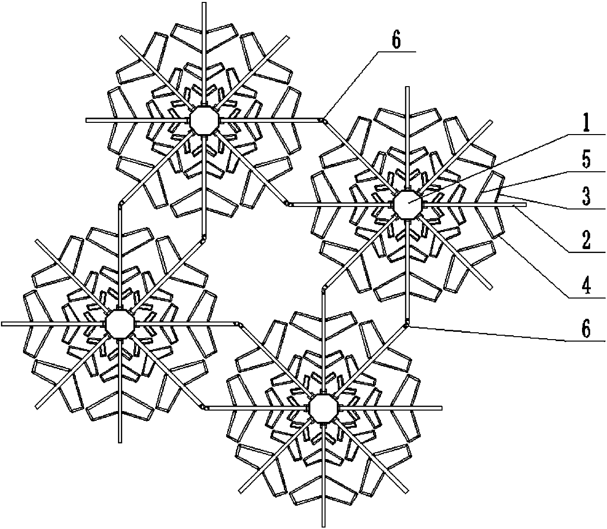 Sensitive plant simulating variable topology folding and unfolding mechanism employing rigidity hinge connection