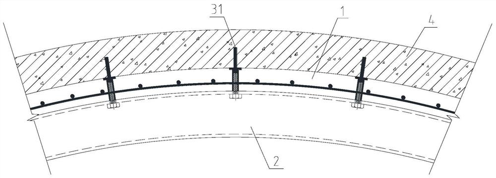 Combination of prefabricated arched floor and laminated arched slab