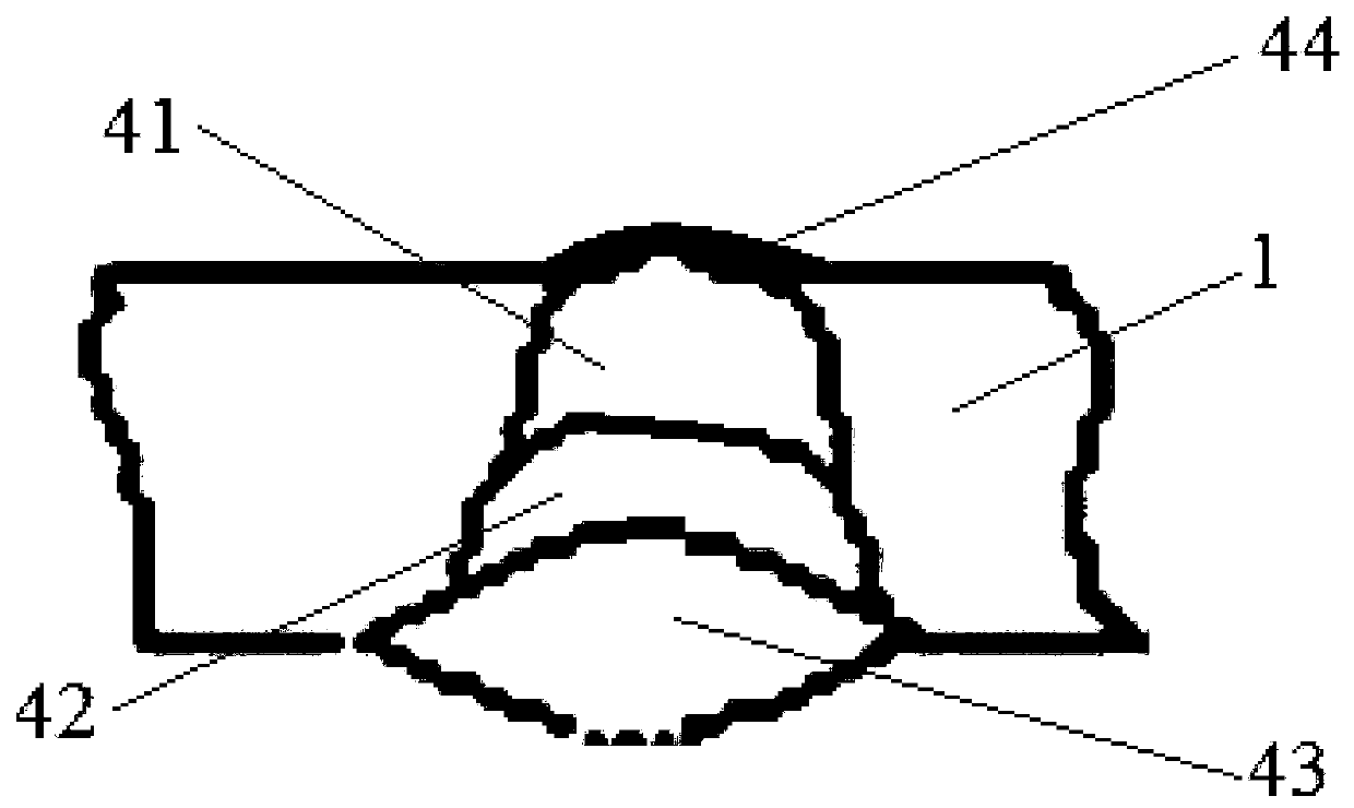 One-side welding and one-side forming welding method for MAG faced-up butt joint