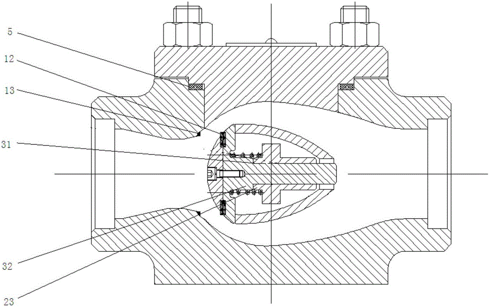 Axial-flow type check valve capable of replacing internal part on line