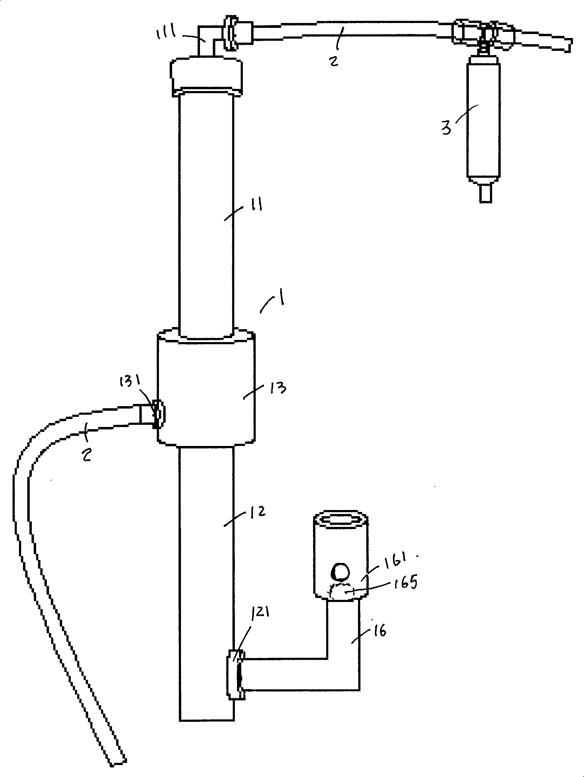 Gas pretreatment device with alarm mechanism