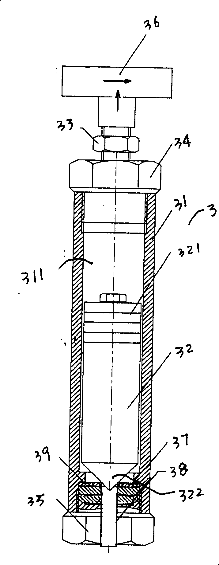 Gas pretreatment device with alarm mechanism