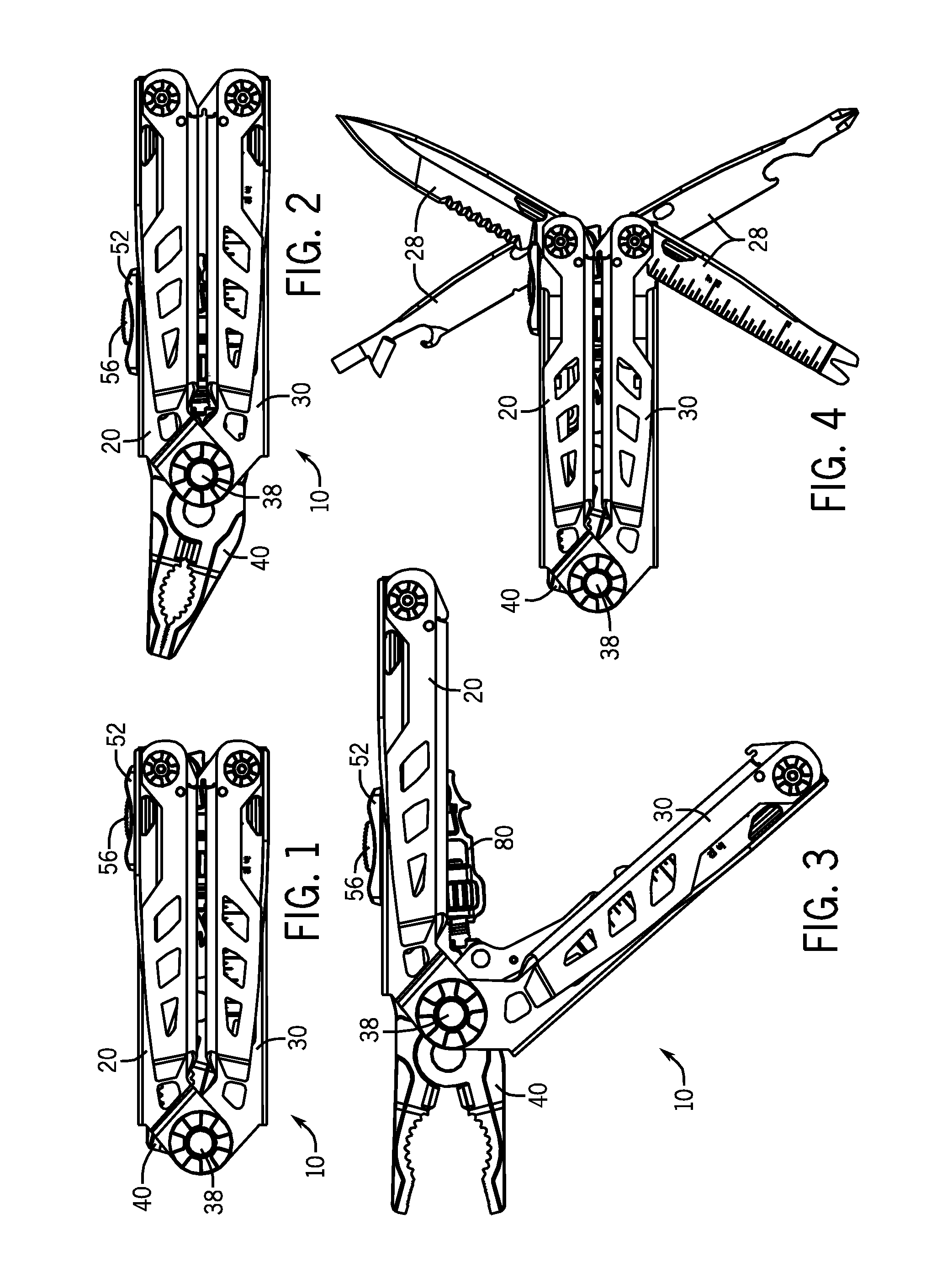 Multi-function tool with locking pliers