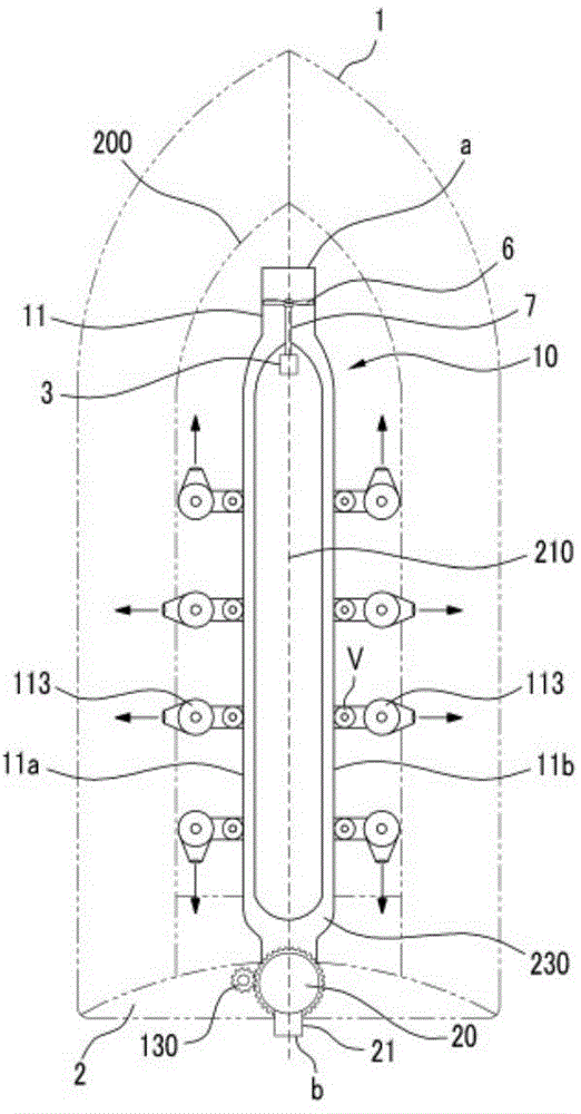 Propulsion and steering device installed below sea level of outside of right and left shipwall in a ship