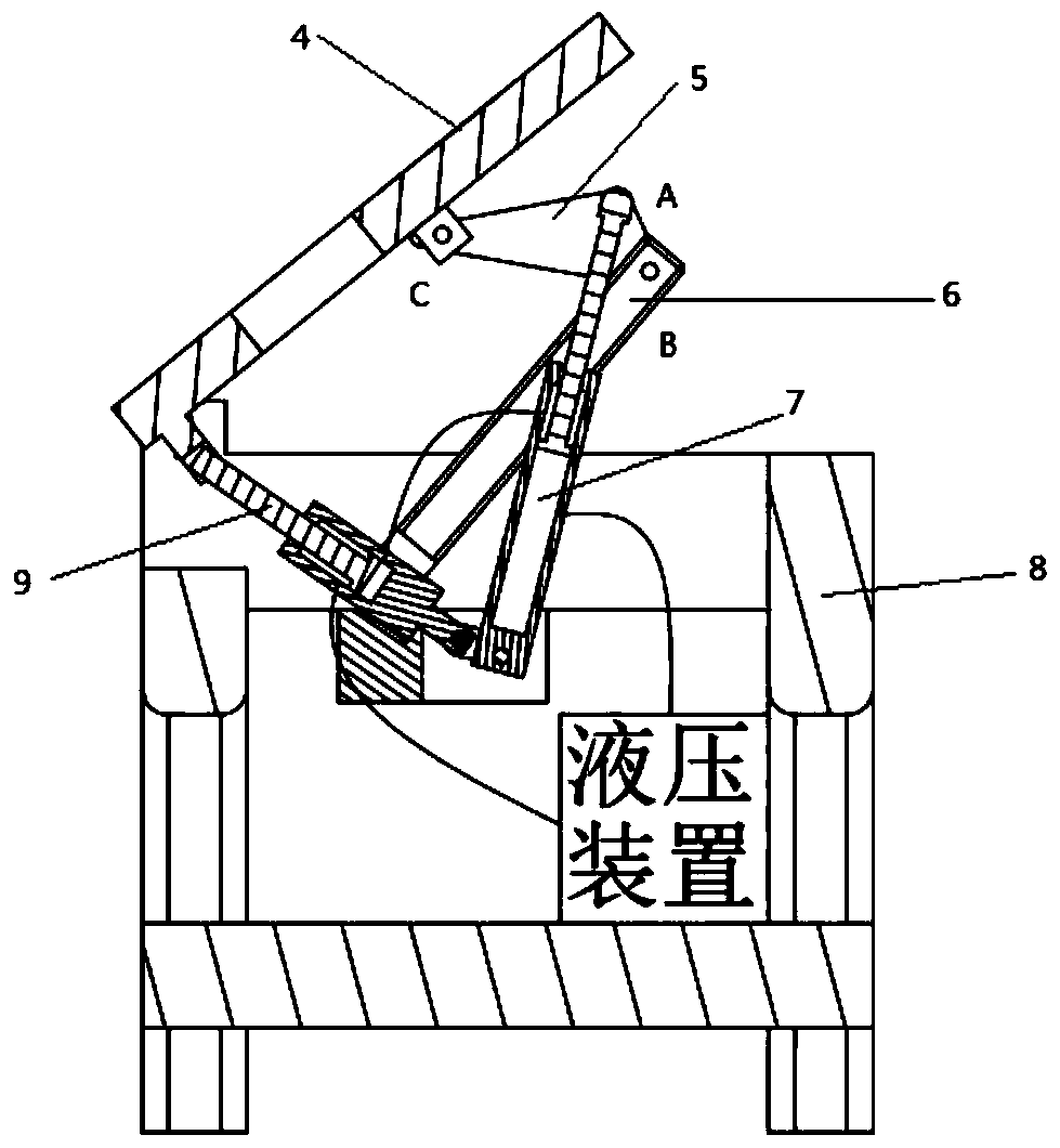 A hydraulically controlled auxiliary standing toilet chair and its control method