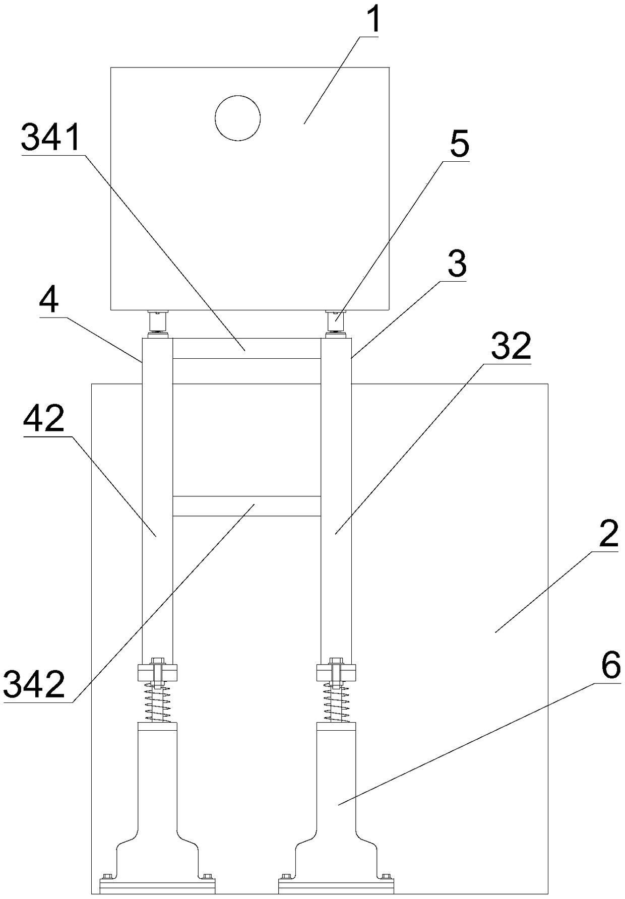 Vibration-proof device for electric control cabinets of wire drawing machine