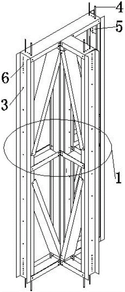 Modular assembly type T-shaped cold-formed thin-walled steel combined wall and connecting mode thereof