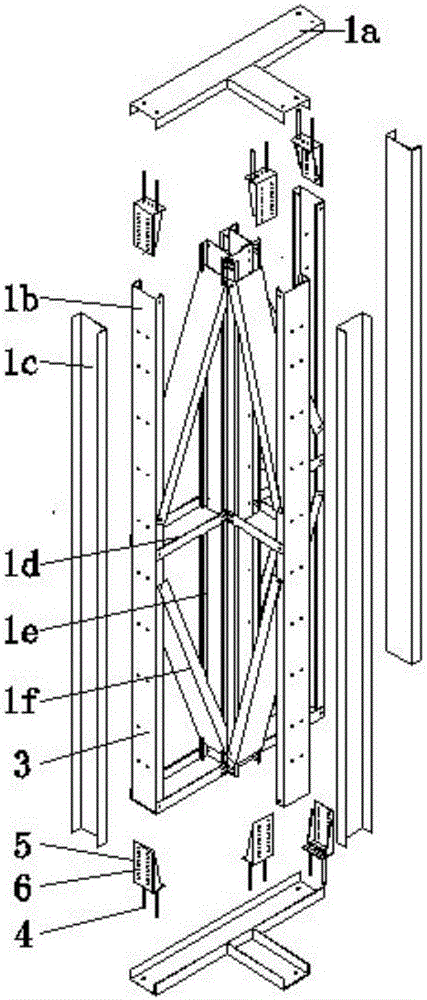 Modular assembly type T-shaped cold-formed thin-walled steel combined wall and connecting mode thereof