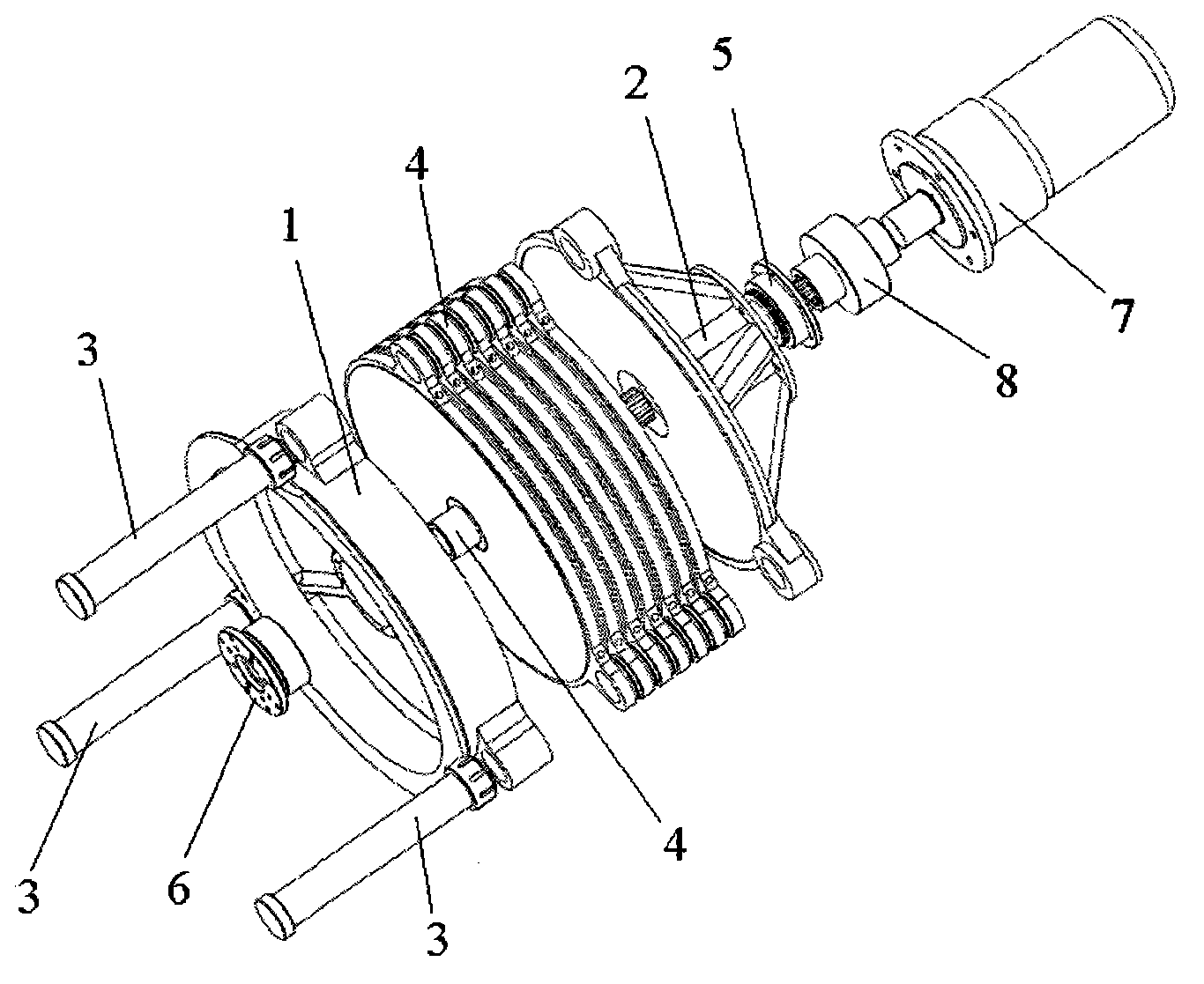 Stacked fruit and vegetable juice extractor