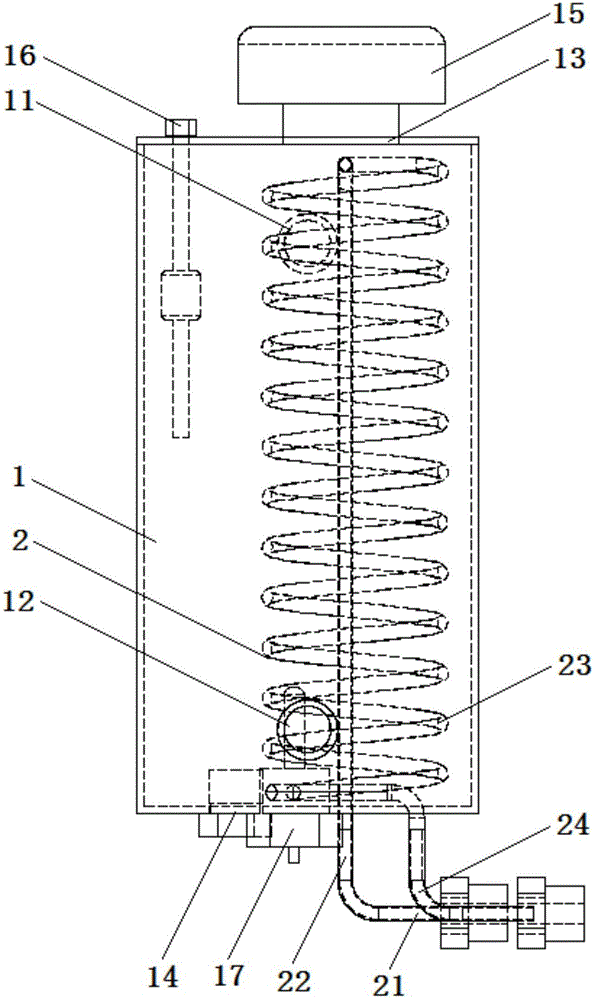 Shell type heat exchanger, water cooling add-on module, and water cooling system