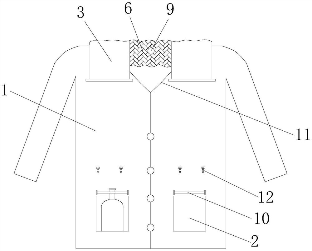 Hospital gown for patient subjected to tracheotomy with neck indwelling drainage tube