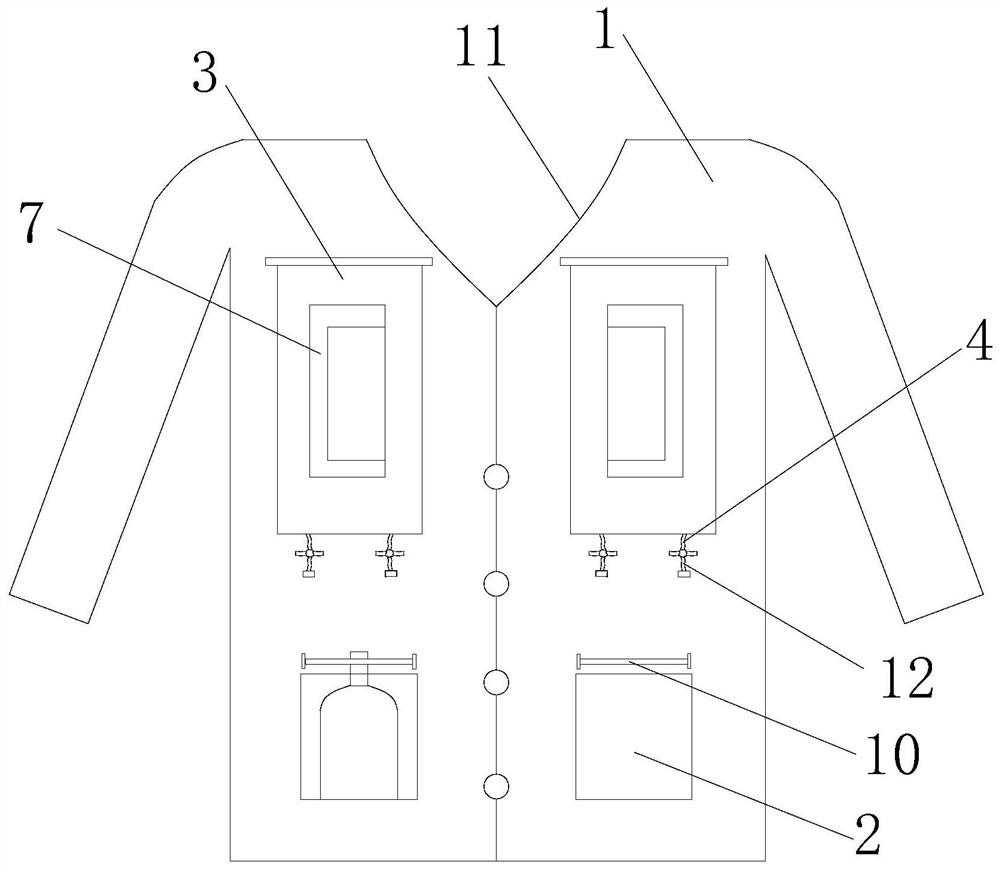 Hospital gown for patient subjected to tracheotomy with neck indwelling drainage tube