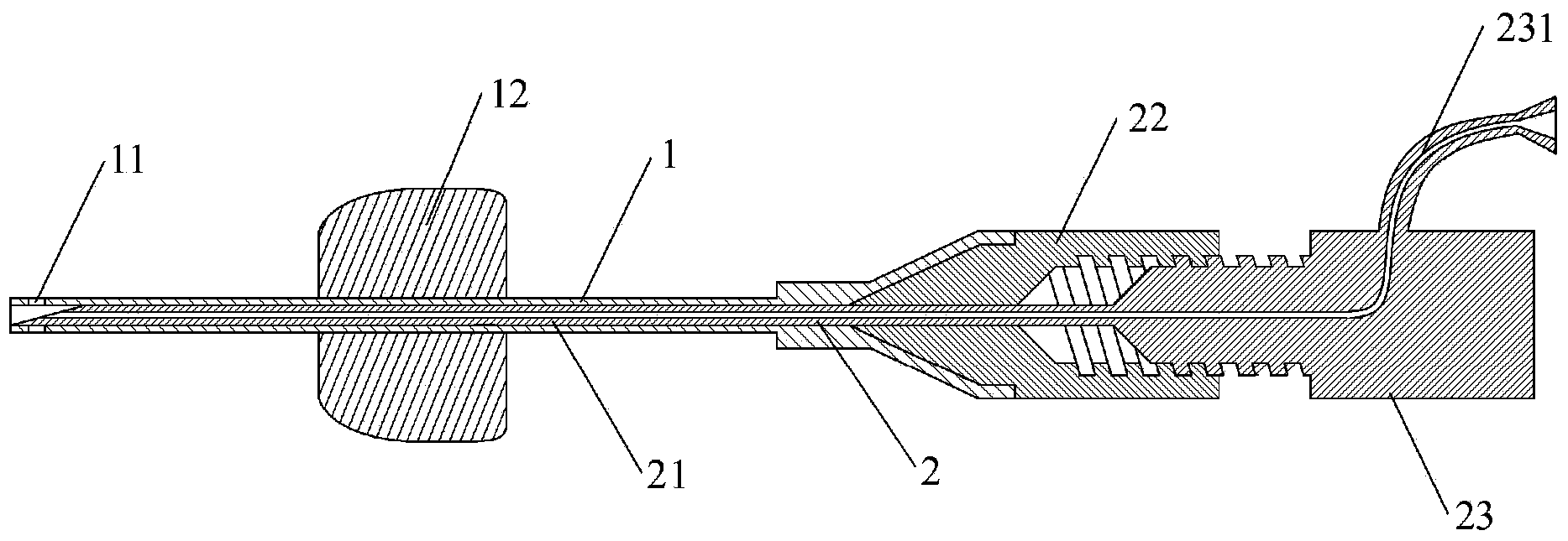 Nerve-blocking puncture catheter needle with adjustable puncture head