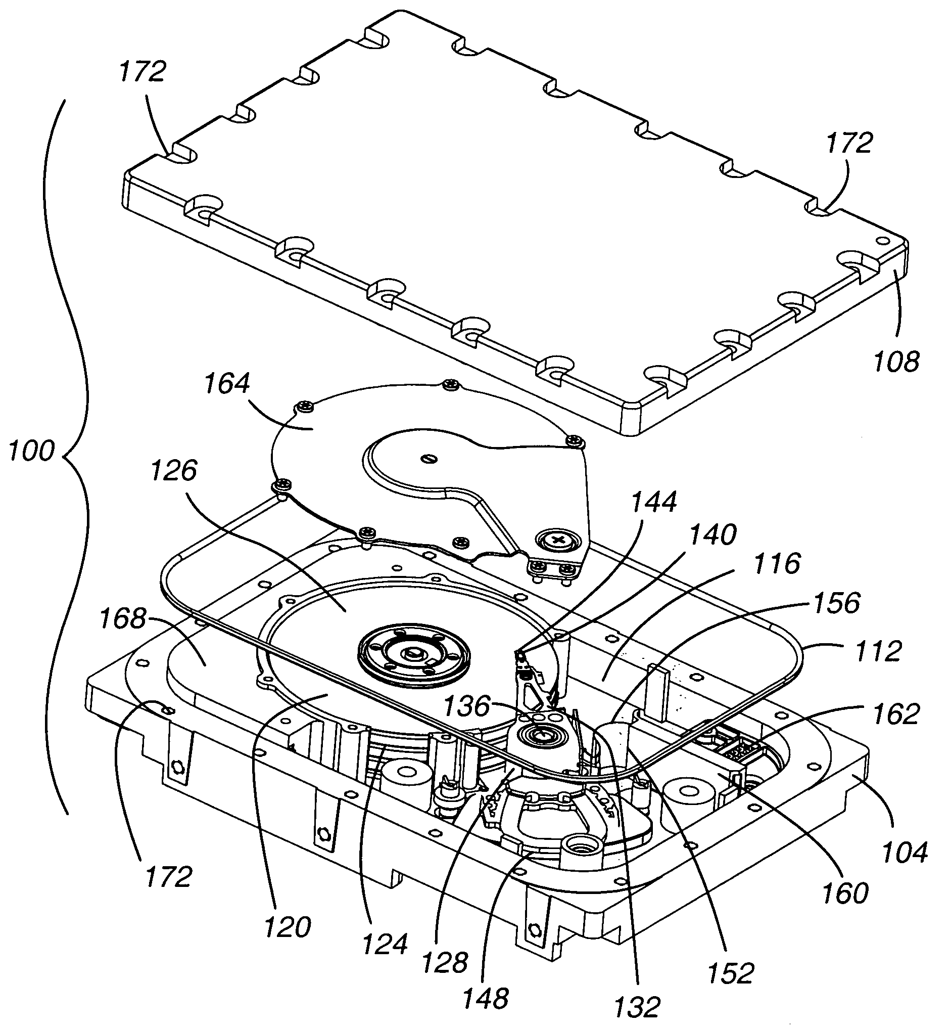 Method and apparatus for leak detection in low density gas-filled disk drives