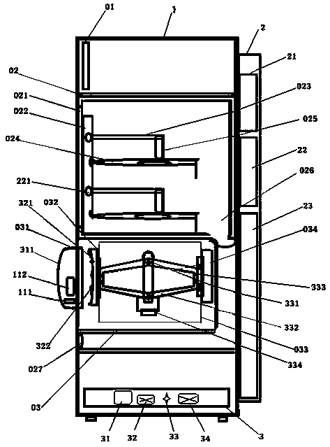 Multifunctional structure of automatic vending cabinet
