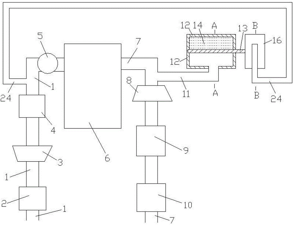 Intake air extraction device for intercooling rear engine