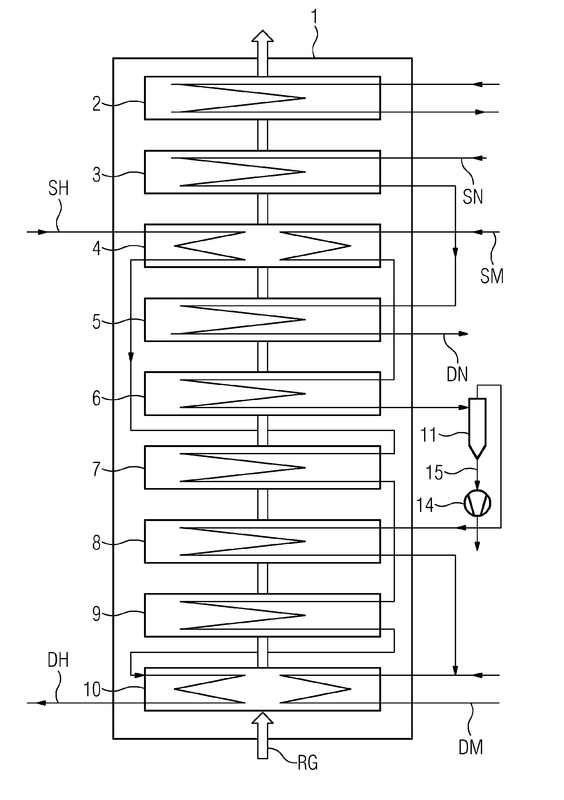 Combined cycle gas turbine plant comprising a waste heat steam generator and fuel preheating step