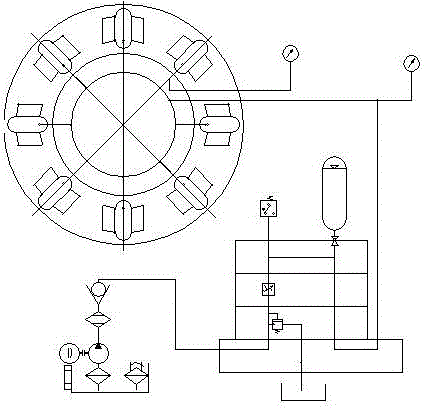 Constant-current static-pressure rolling composite guide rail and automatic centering technological worktable