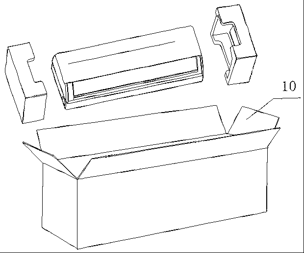 Packaging device and packaging container for air conditioner