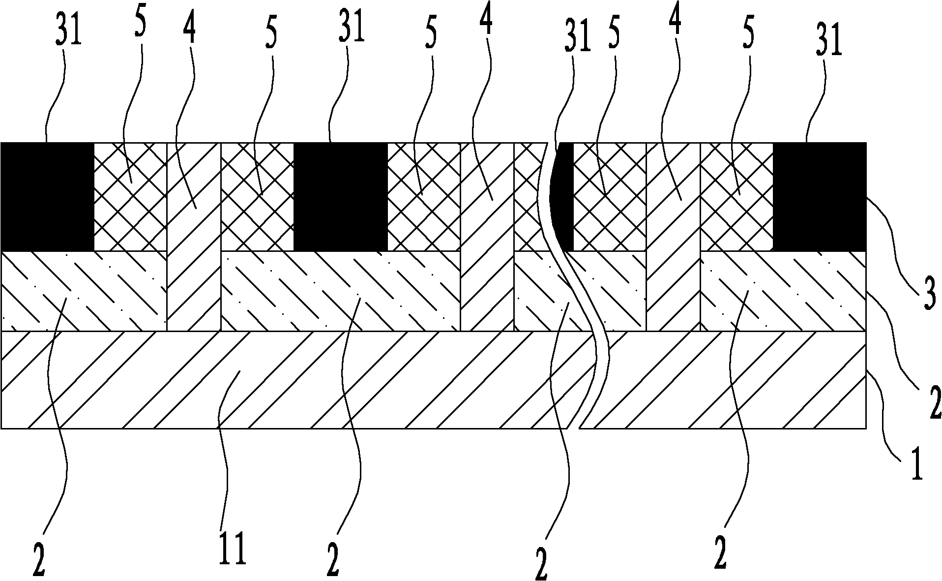 Auxiliary electrode structure for organic light emitting diode (OLED) illuminating panel