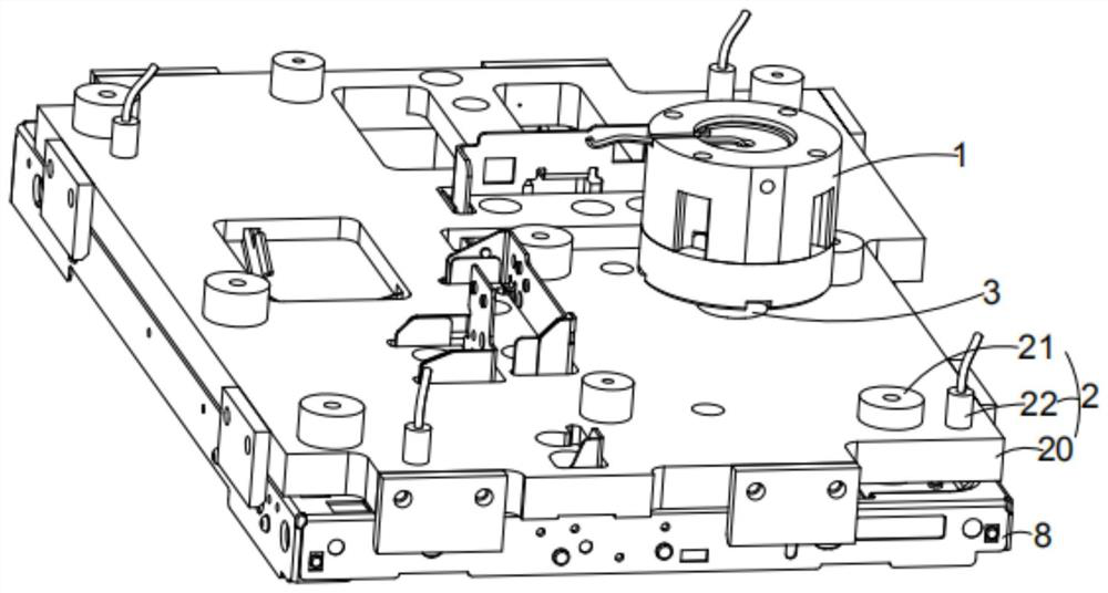 Material taking head with collision preventing and deviation rectifying functions