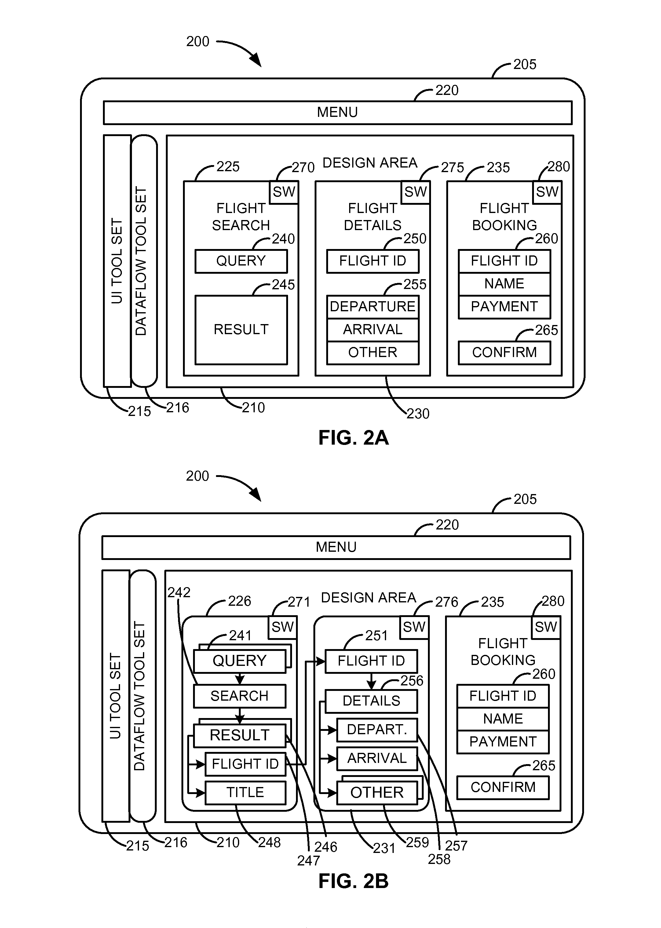 In-place user interface and dataflow modeling