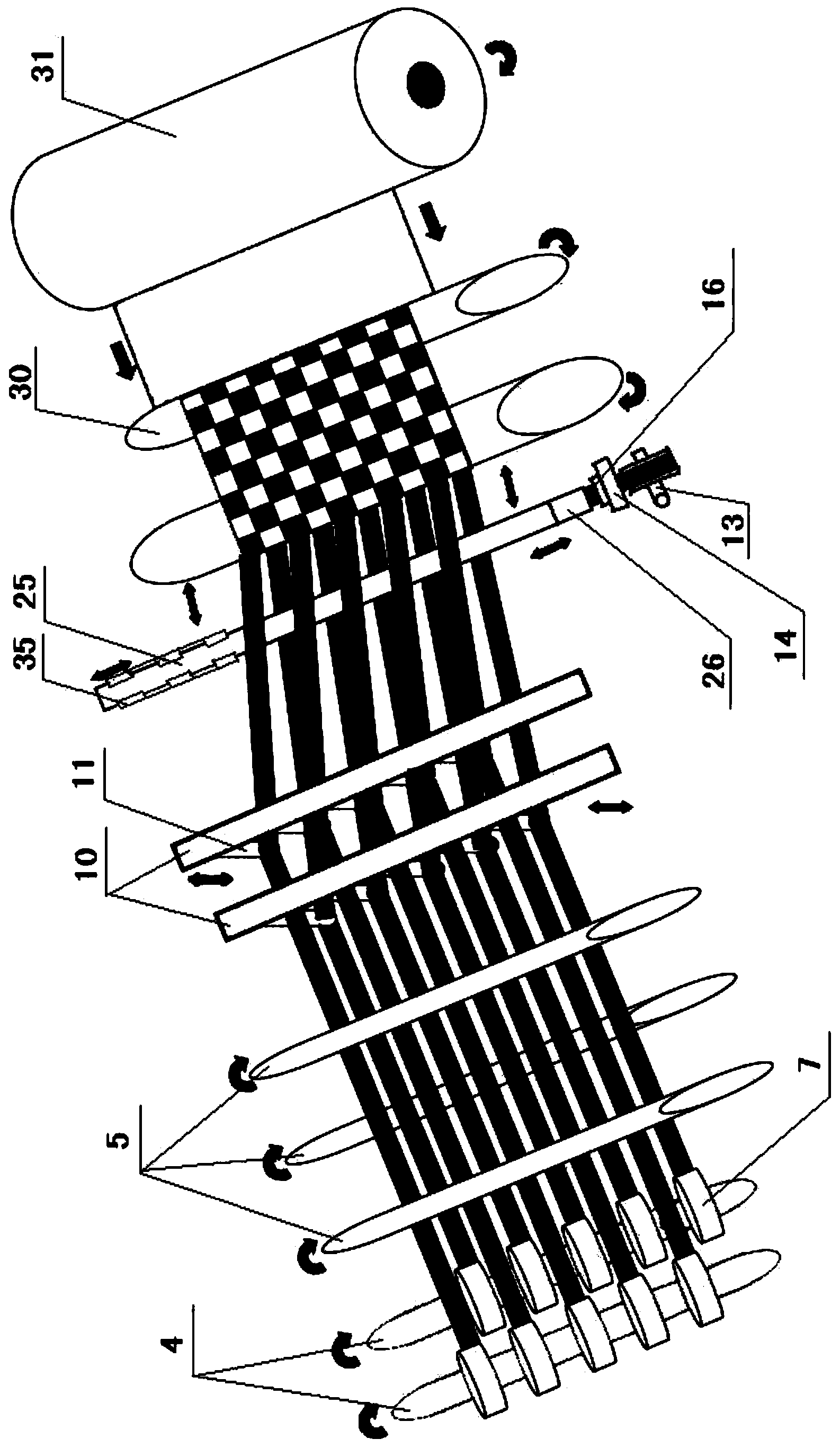 Broad-width carbon-fiber knitting machine and method for producing carbon-fiber gridding cloth by using same