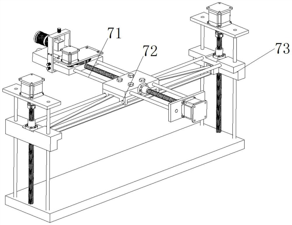 On-machine detection device for measuring aviation blade based on structured light and point cloud acquisition method