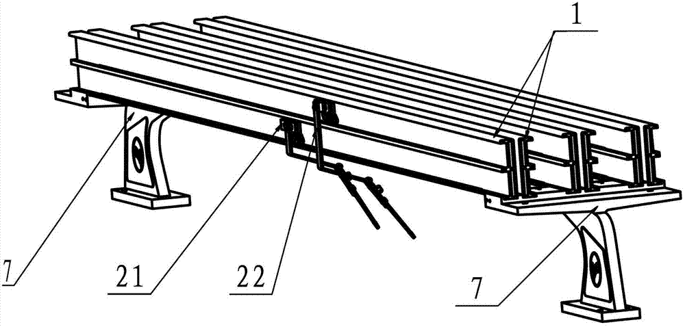 Computerized flat knitting machine inlaid yarn nozzle transmission device