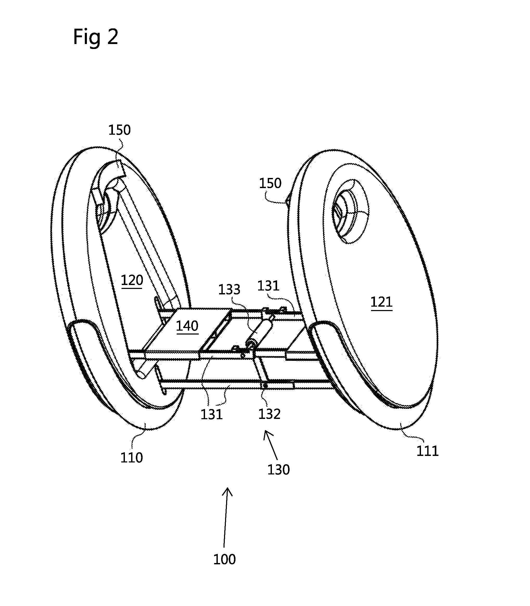 Low-Profile Two-Wheeled Self-Balancing Vehicle with Exterior Foot Platforms