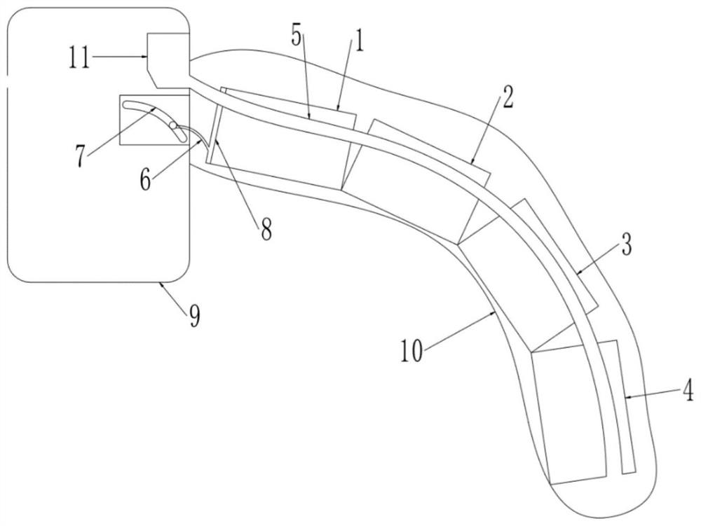 A connection structure of negative pressure folding wings