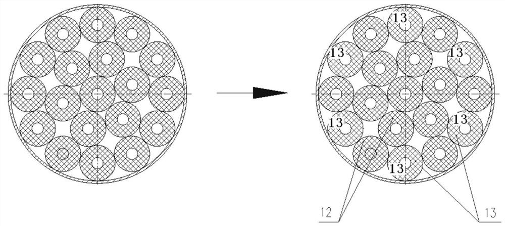 A free-loading single-chamber double-push solid small rocket structure