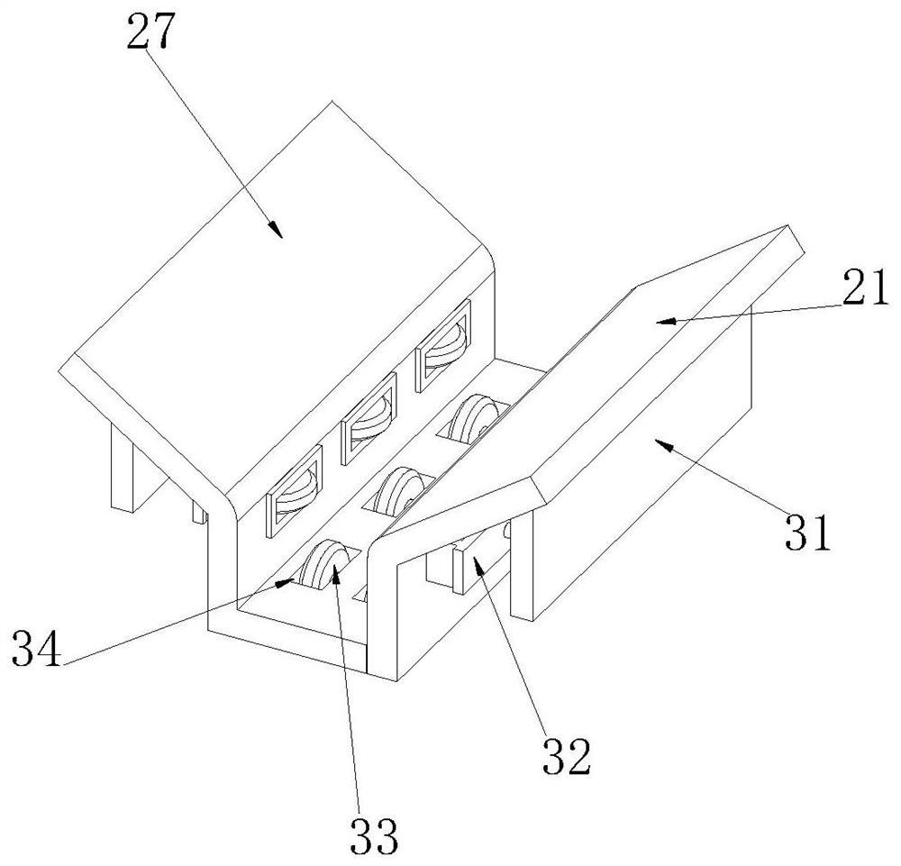 A large plate electrolytic refinement lead cathode plate copper rod receiving buffer protection device