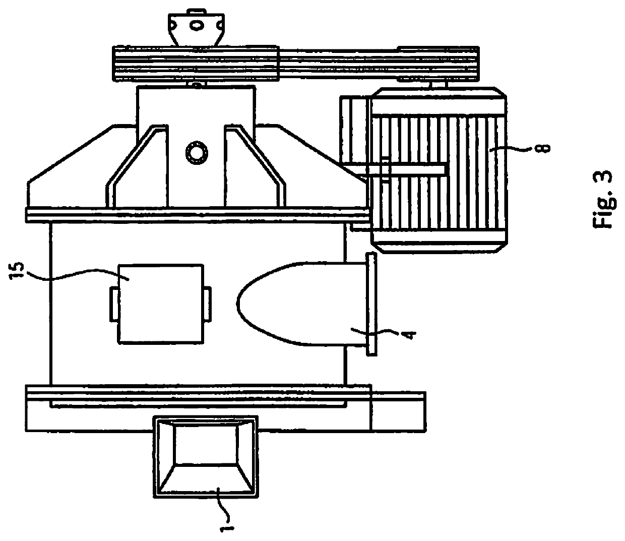 Device and method for ore-crushing with recycling