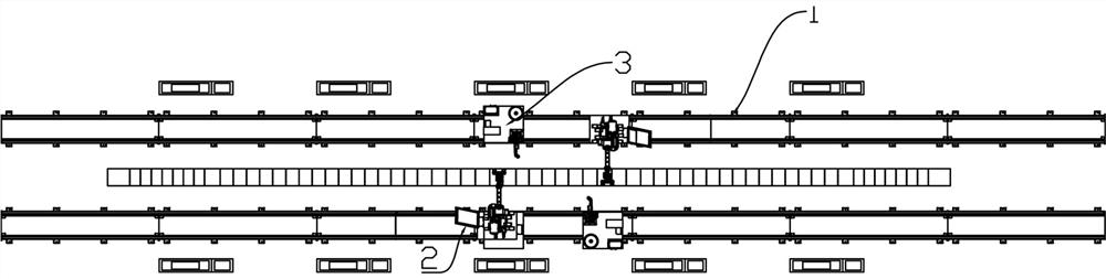 Production line for crane main beam stiffened plate