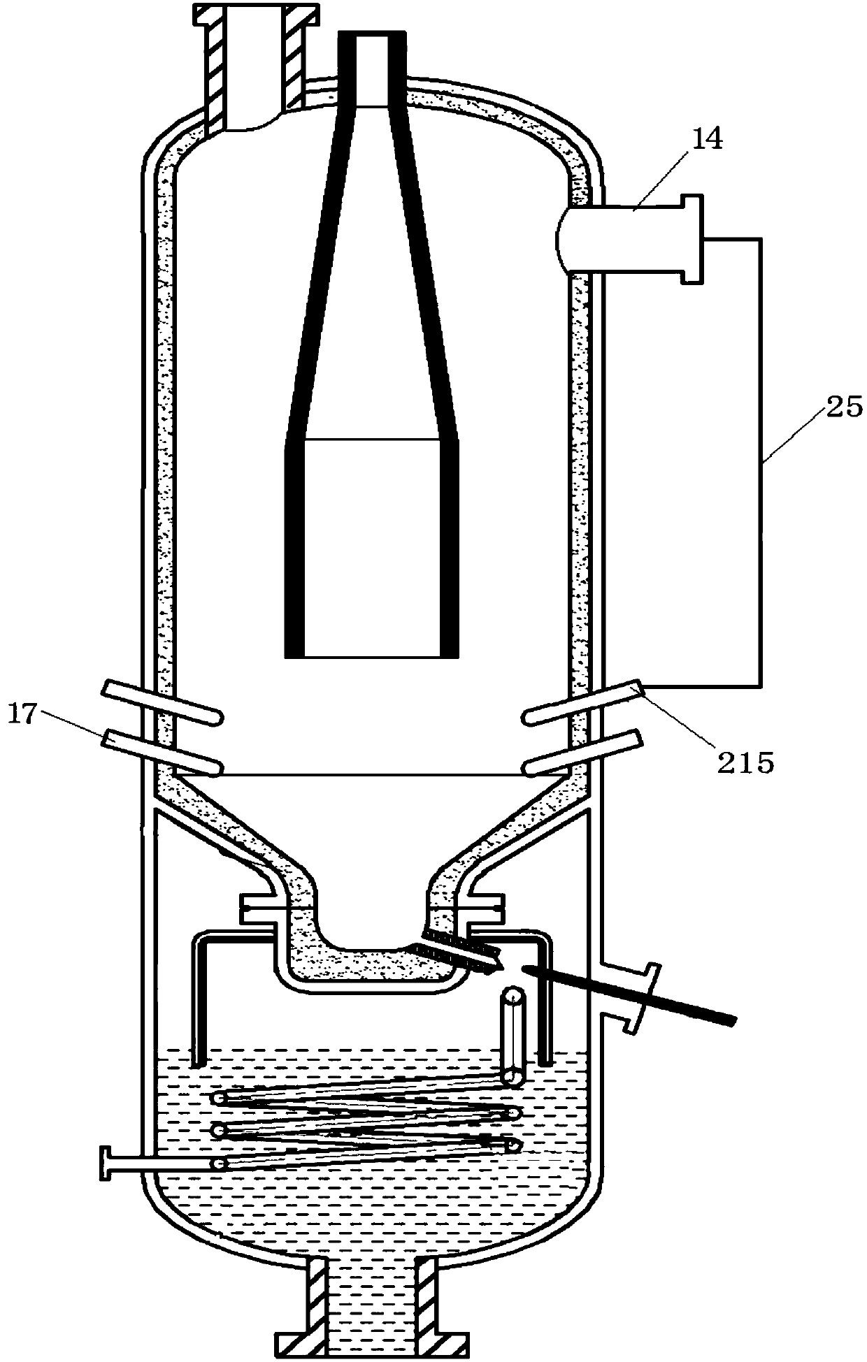 Fixed bed slag gasification furnace