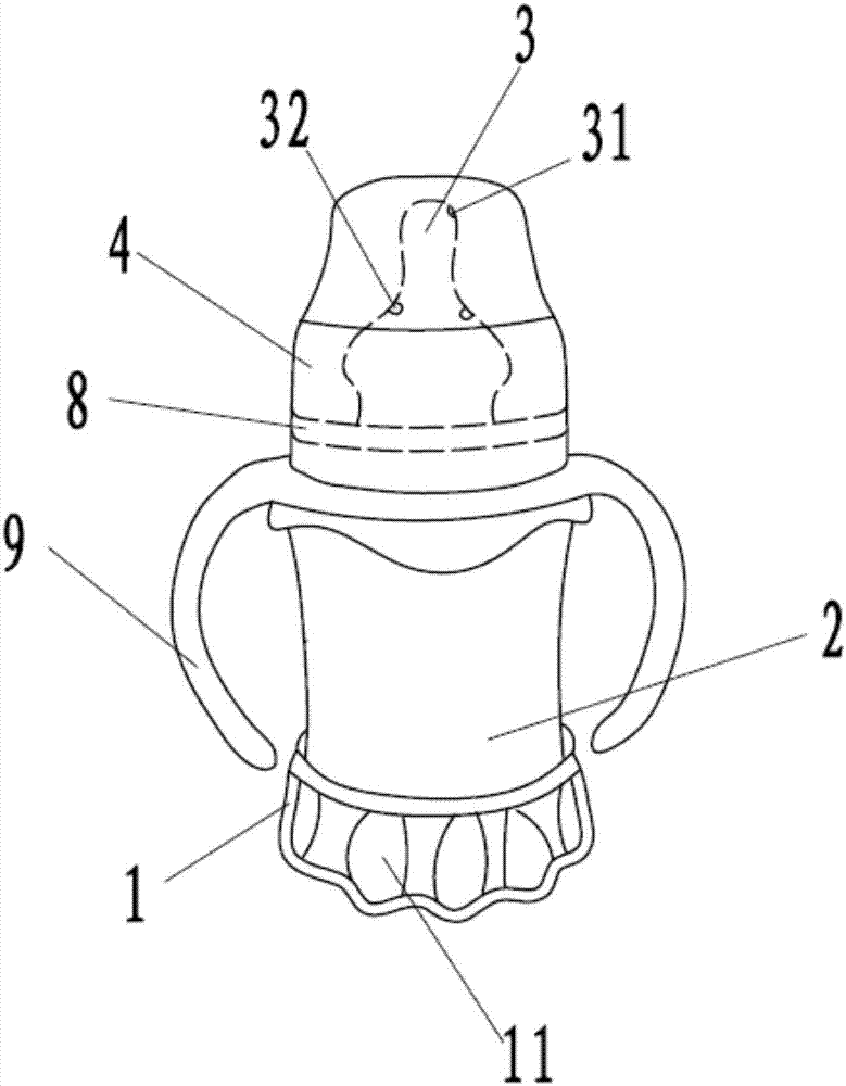 Anti-scald anti-colic milk bottle