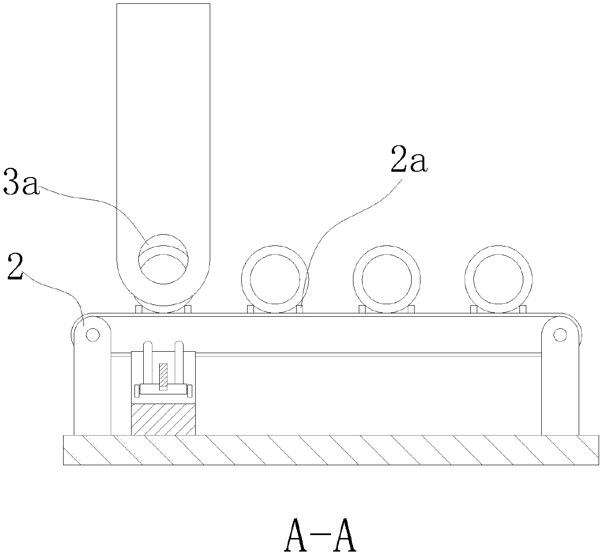 A continuous automatic press-fitting device for idlers and flanging bearing seats