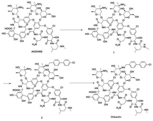 A kind of method for carboxyl protection preparation oritavancin