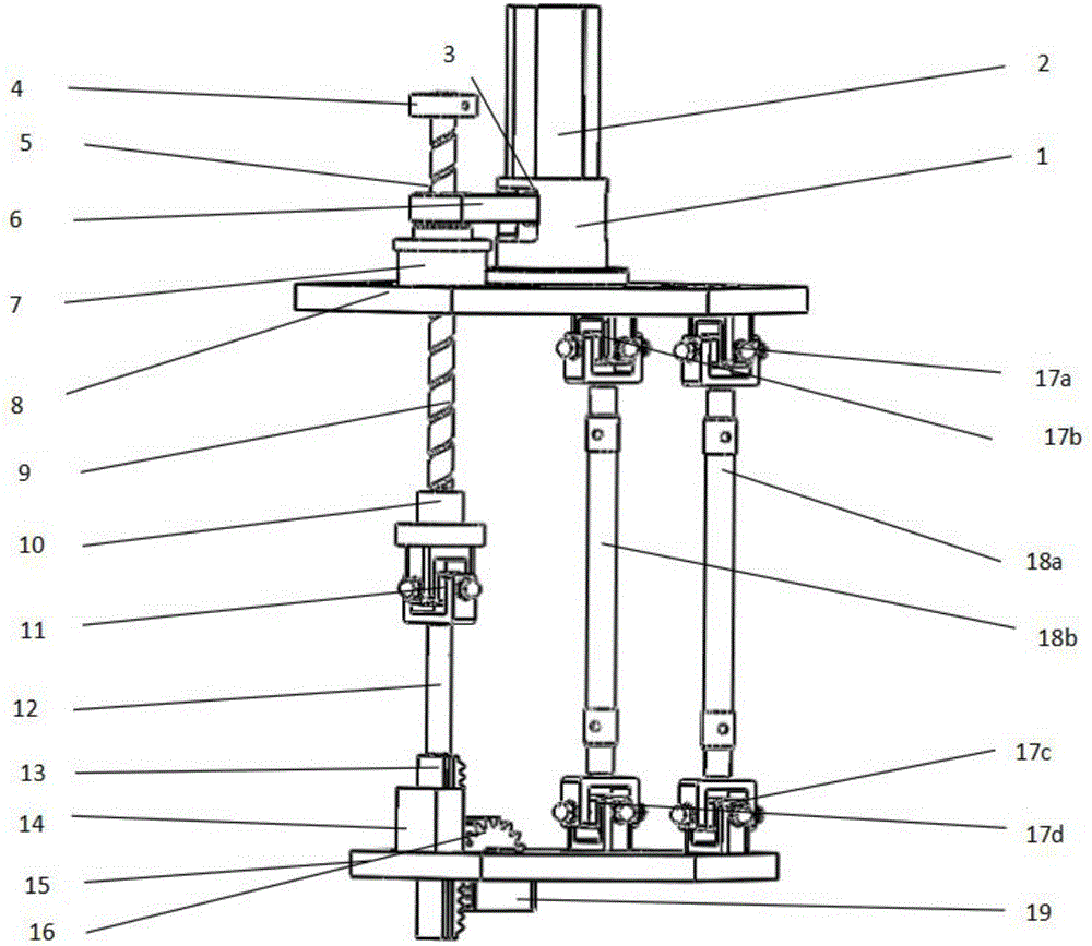 Movable platform mechanism with ball screw connected with gear and rack in series