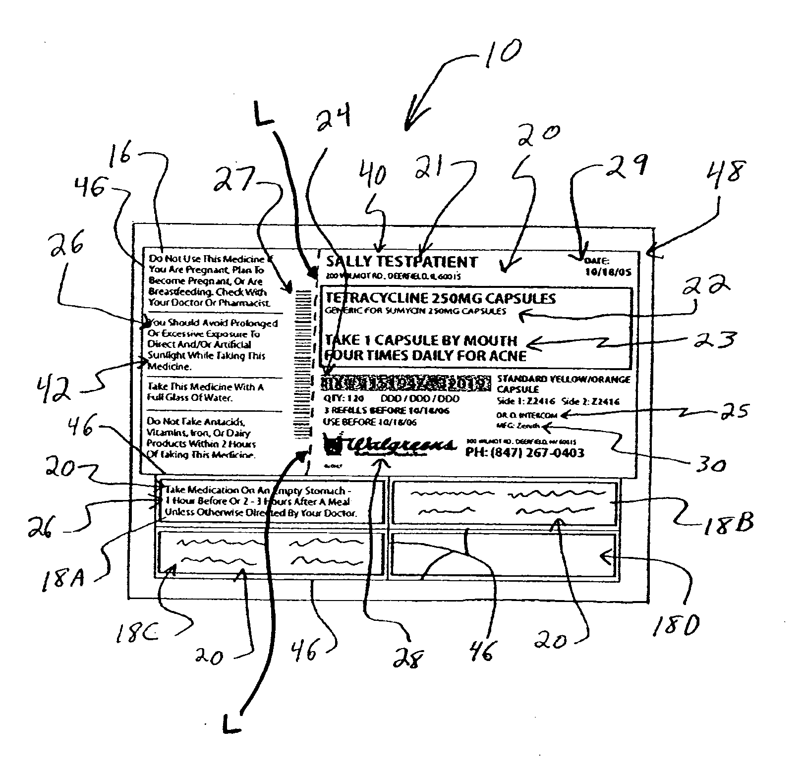Pharmacy label and method for preparation