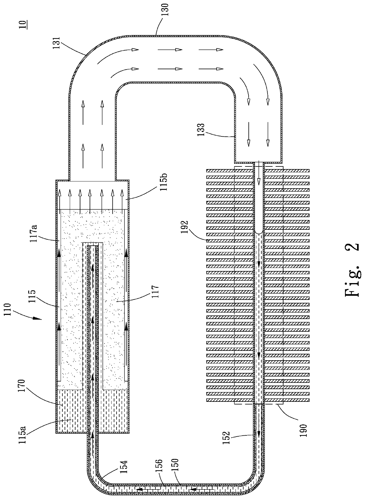 Loop heat pipe structure