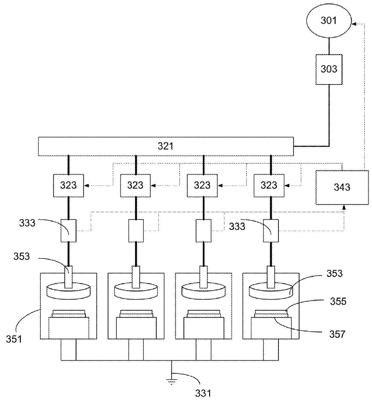 Multi-station plasma reactor with RF balancing