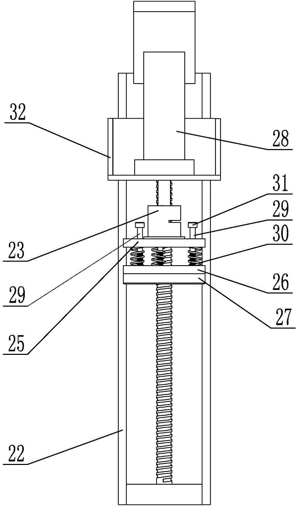 Elastic screwing mechanism in full-automatic assembly system for adjusting pin of cupboard