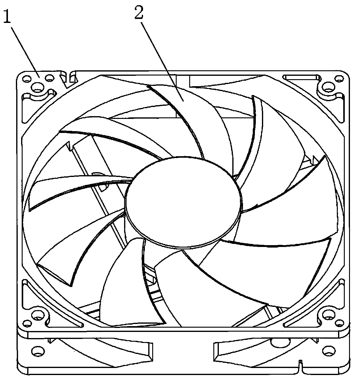 Rear-mounted axis clamping sealing sleeve of fan